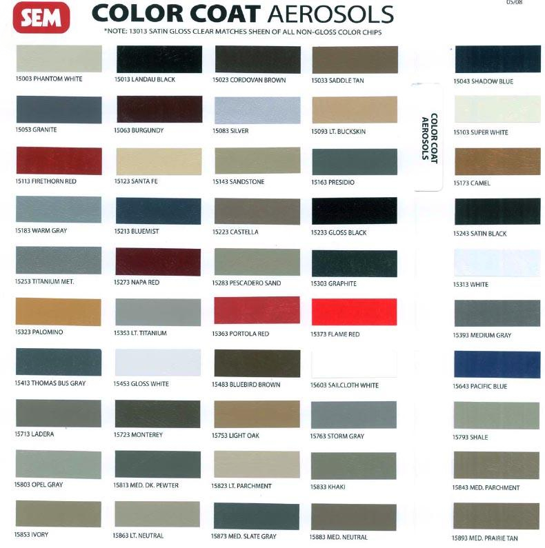 Sem Marine Vinyl Paint Chart